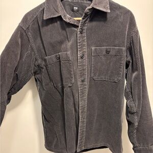 Uniqlo Grey Corduroy Button Up